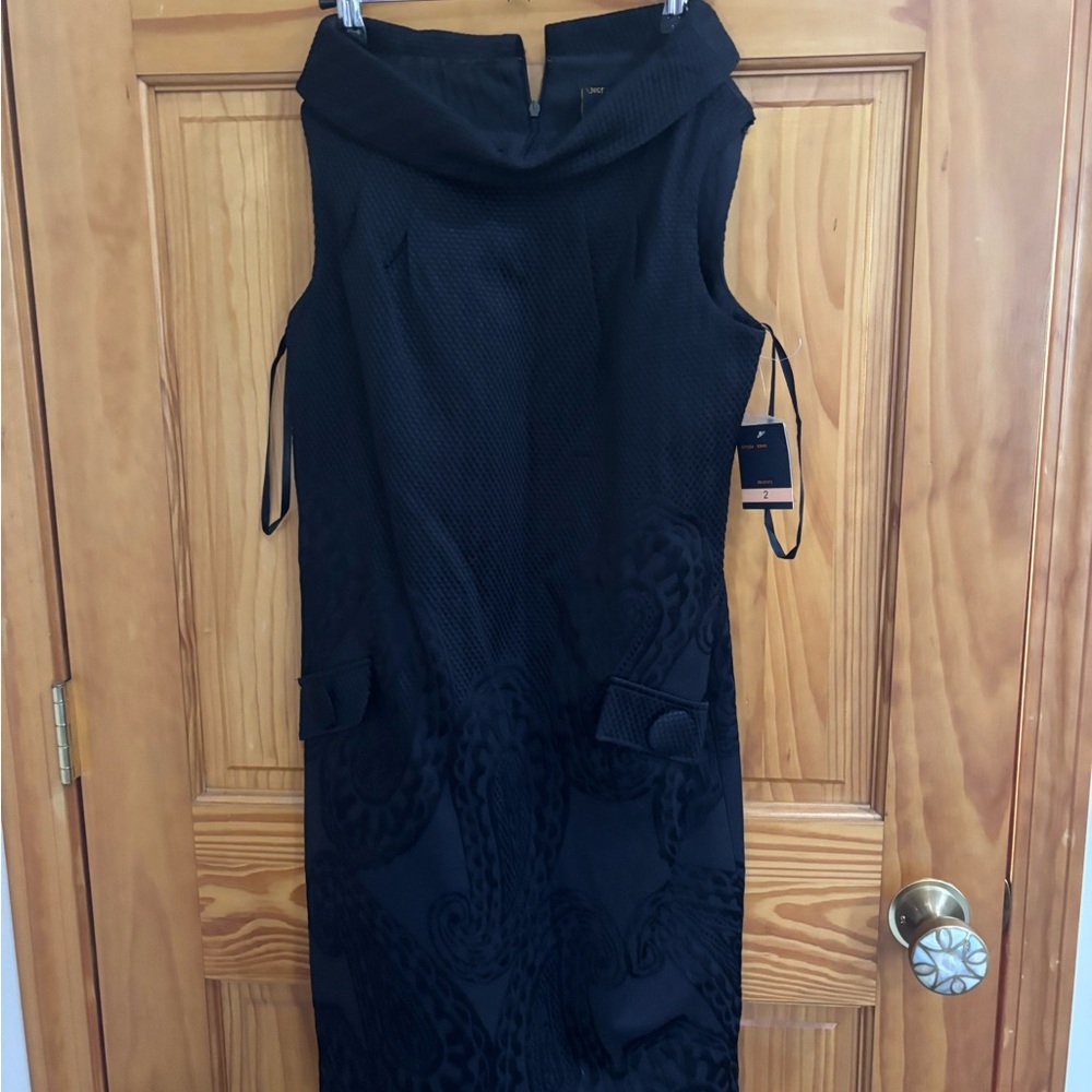 Taylor Textured Black Midi Dress